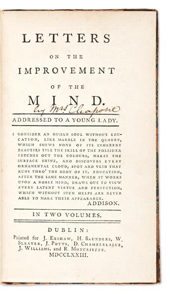 Irish & British Imprints Related to Women. Three Titles in Four Volumes, 1773-1800.